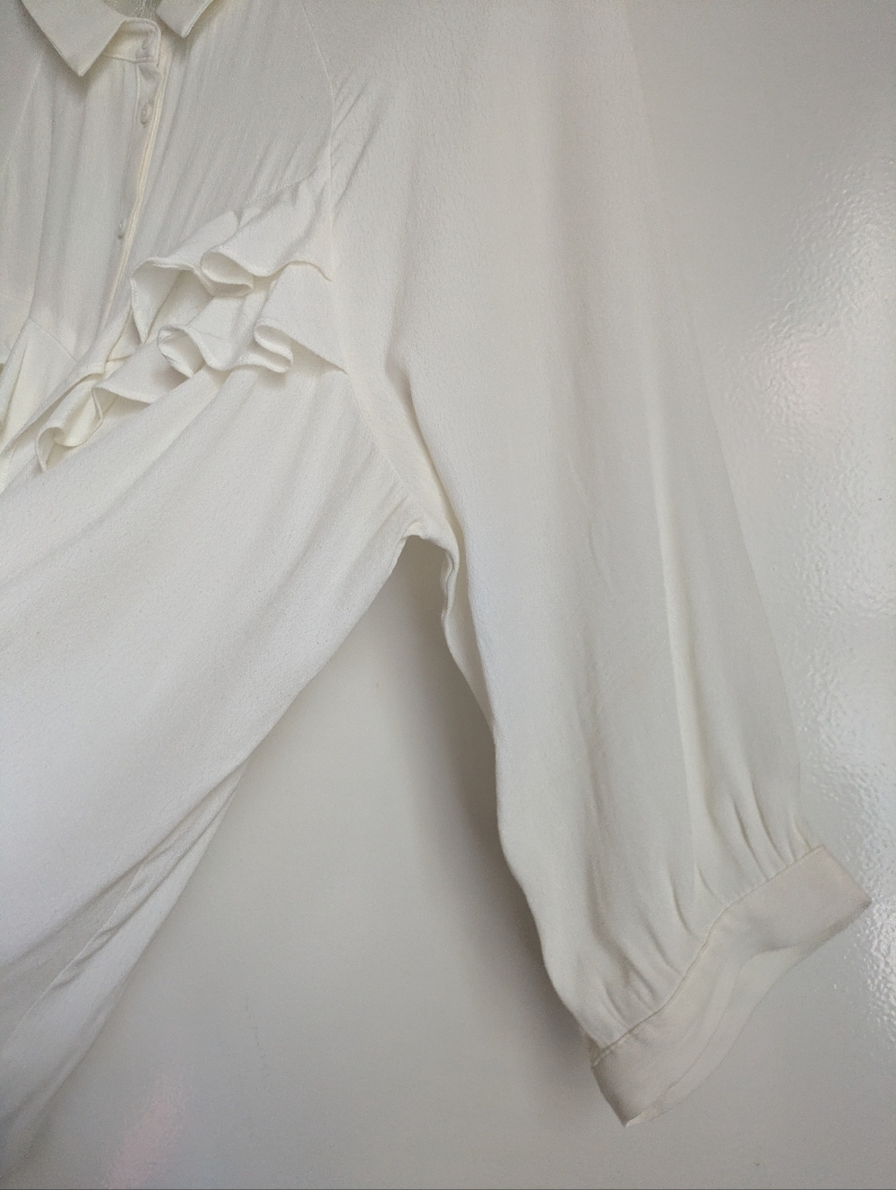 Anthropologie Lie Romantic Bohemian Ruffled Lace Blouse White Size 14 - Picture 8 of 16